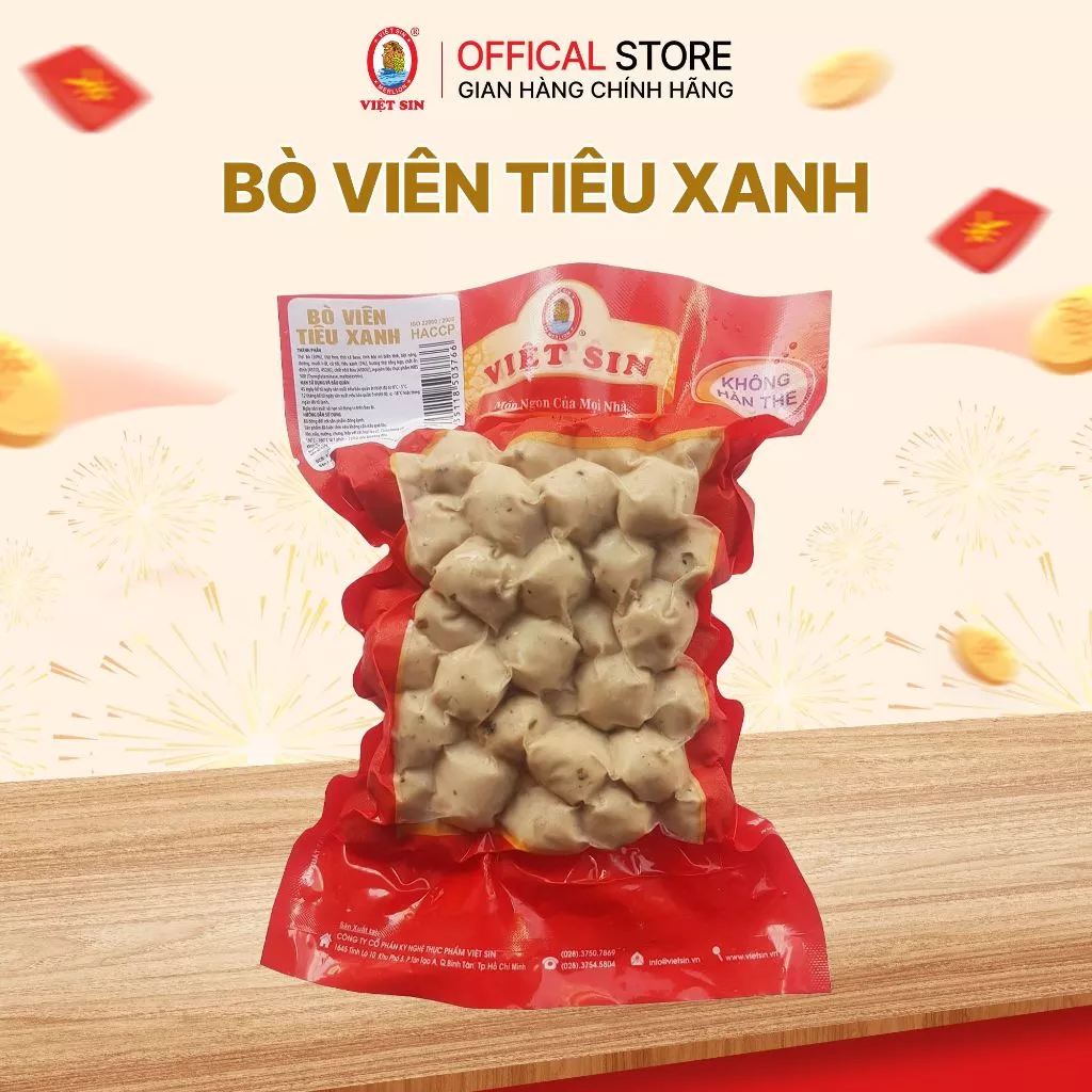 Bò viên tiêu xanh